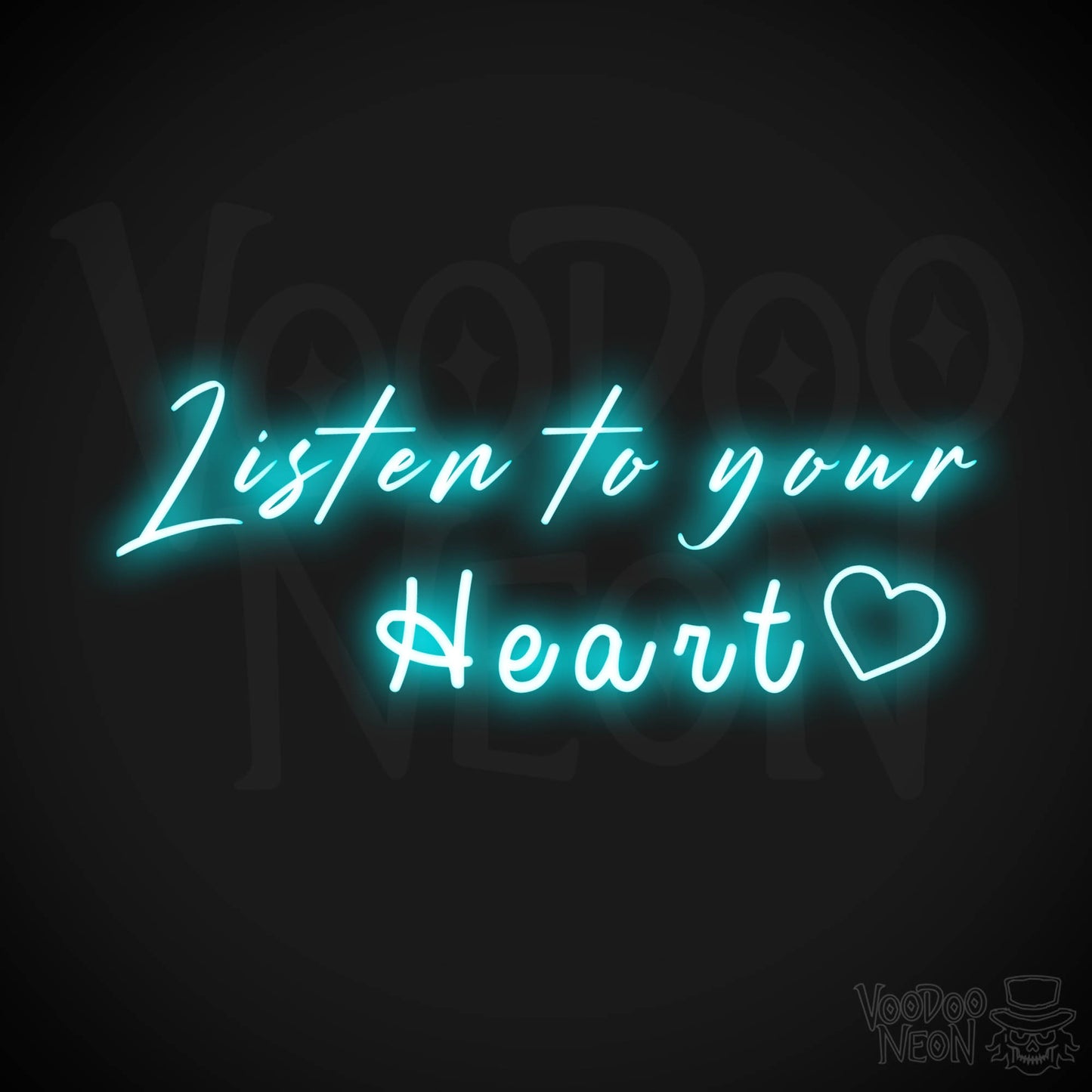 Listen To Your Heart Neon Sign - Neon Listen To Your Heart Sign - Wedding Sign - Color Ice Blue