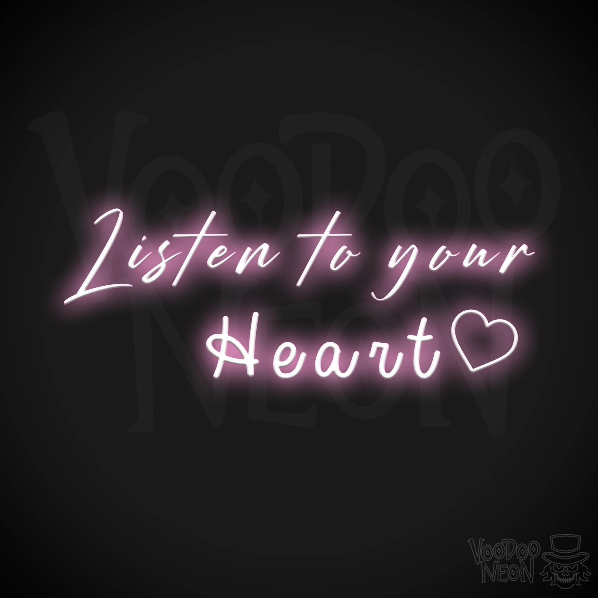 Listen To Your Heart Neon Sign - Neon Listen To Your Heart Sign - Wedding Sign - Color Light Pink