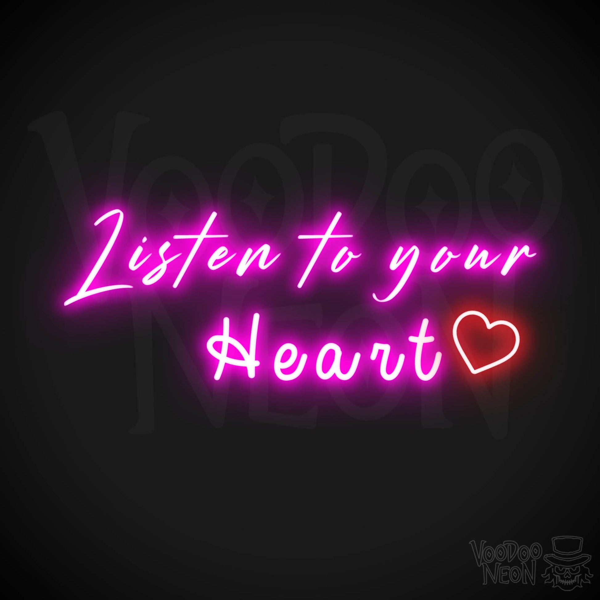 Listen To Your Heart Neon Sign - Neon Listen To Your Heart Sign - Wedding Sign - Color Multi-Color