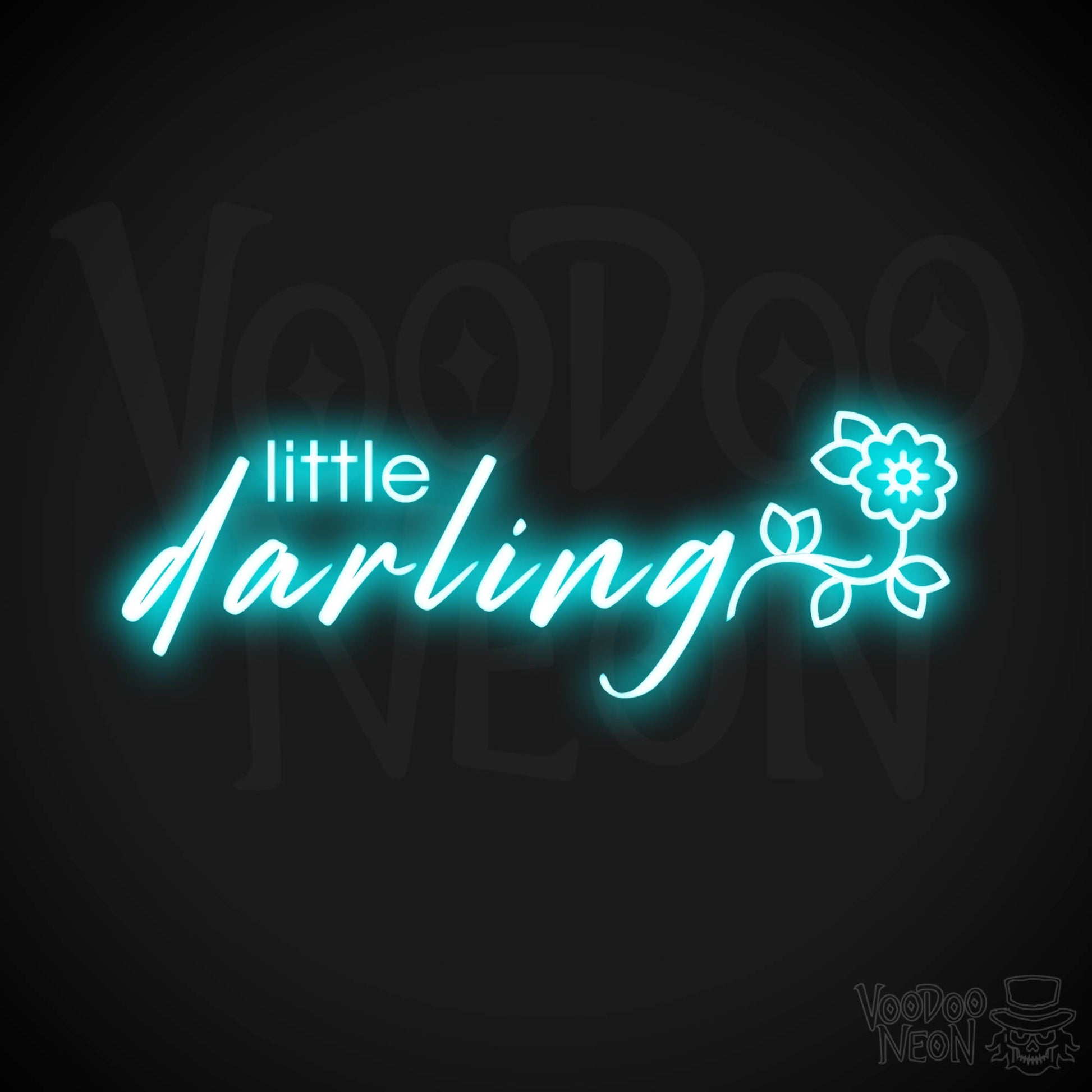 Little Darling Neon Sign - Neon Little Darling Sign - Color Ice Blue