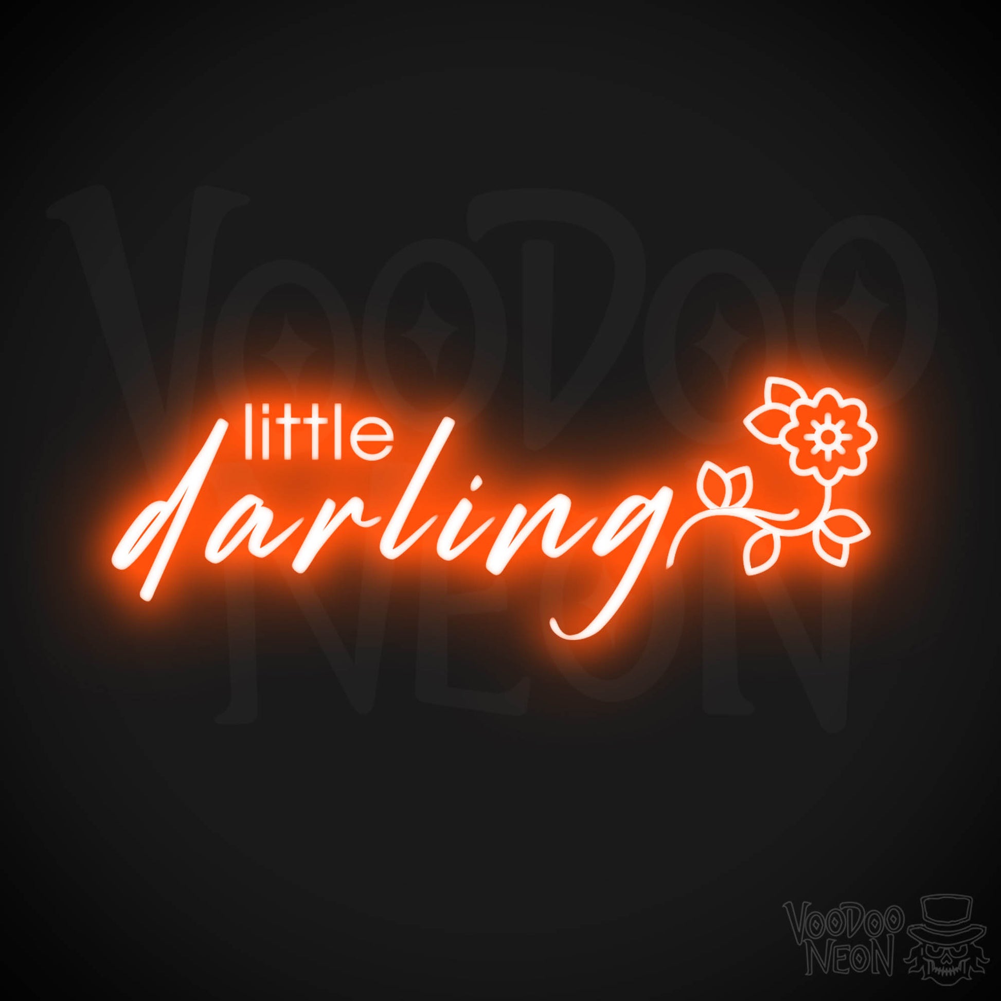Little Darling Neon Sign - Neon Little Darling Sign - Color Orange