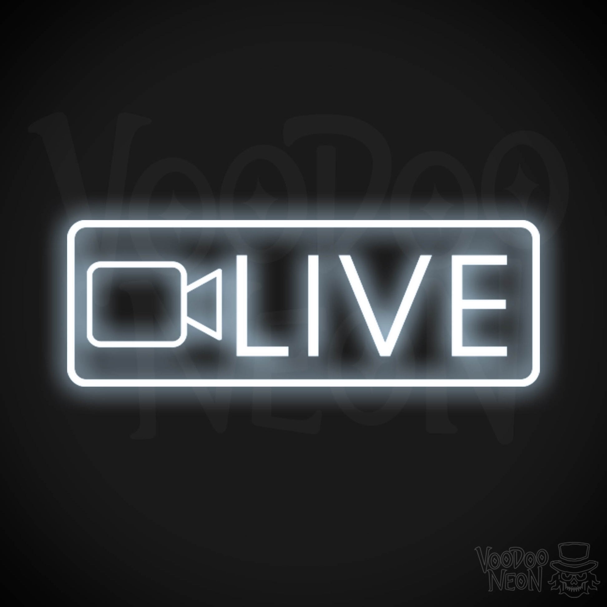 Live Neon Sign - Neon Live Sign - Podcast Sign - Color Cool White