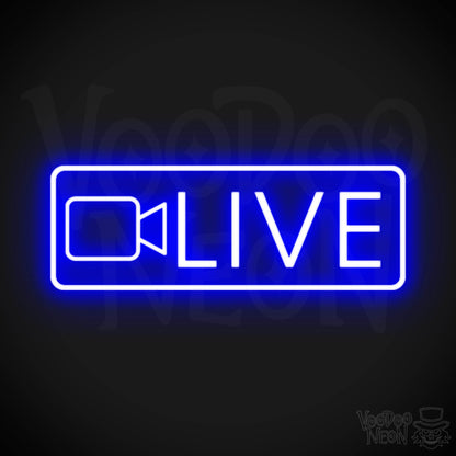 Live Neon Sign - Neon Live Sign - Podcast Sign - Color Dark Blue