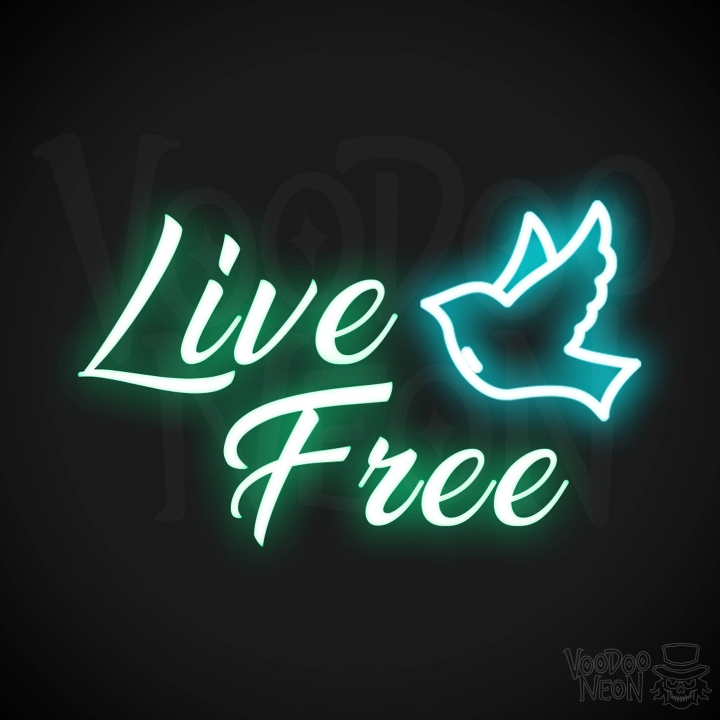 Live Free Neon Sign - Neon Live Free Sign - LED Lights - Color Multi-Color