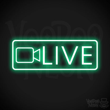 Live Neon Sign - Neon Live Sign - Podcast Sign - Color Green