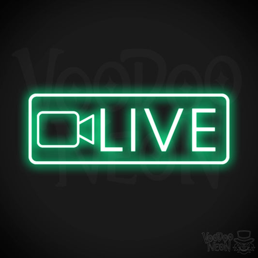 Live Neon Sign - Neon Live Sign - Podcast Sign - Color Green
