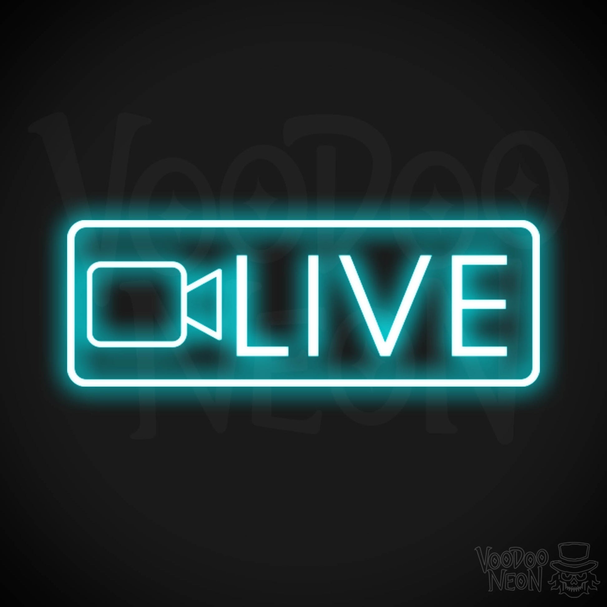 Live Neon Sign - Neon Live Sign - Podcast Sign - Color Ice Blue