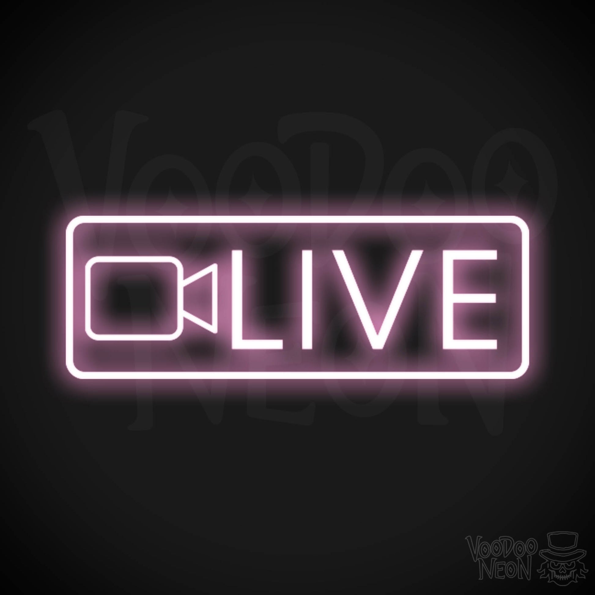 Live Neon Sign - Neon Live Sign - Podcast Sign - Color Light Pink