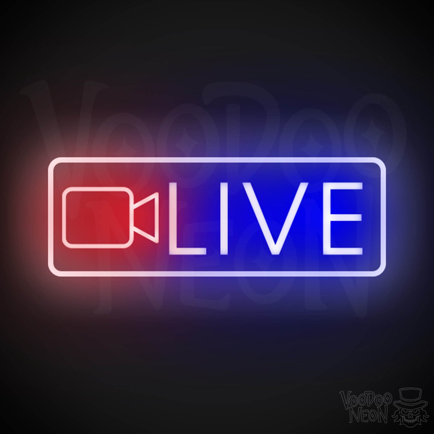Live Neon Sign - Neon Live Sign - Podcast Sign - Color Multi-Color