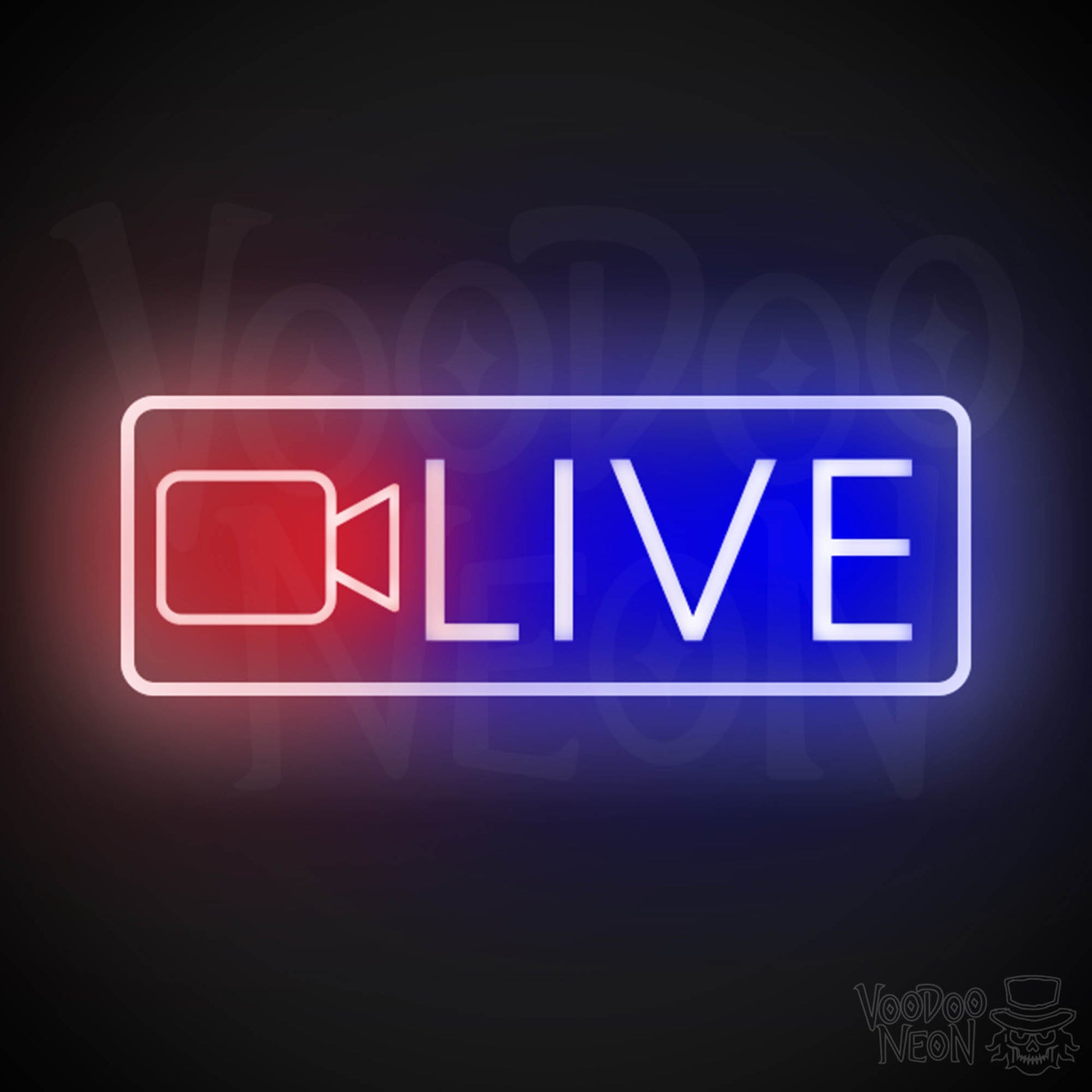 Live Neon Sign - Neon Live Sign - Podcast Sign - Color Multi-Color