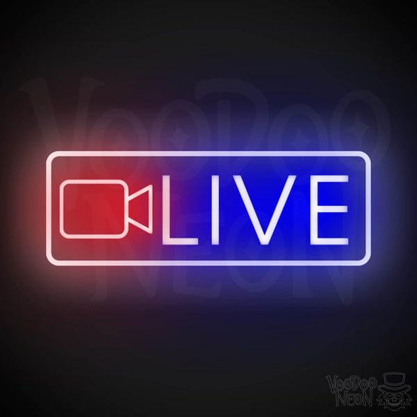 Sign Examples Live Live Neon Sign | Neon Live Sign | Podcast Sign – Voodoo Neon