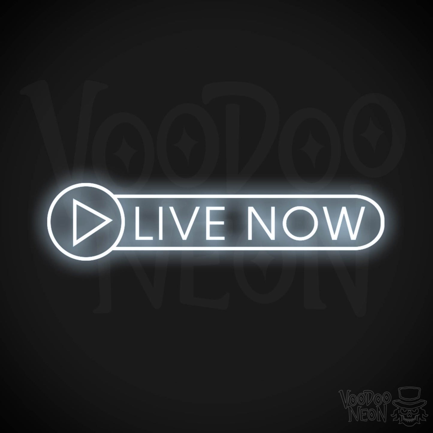 Live Now Neon Sign - Neon Live Now Sign - Podcast Sign - Color Cool White