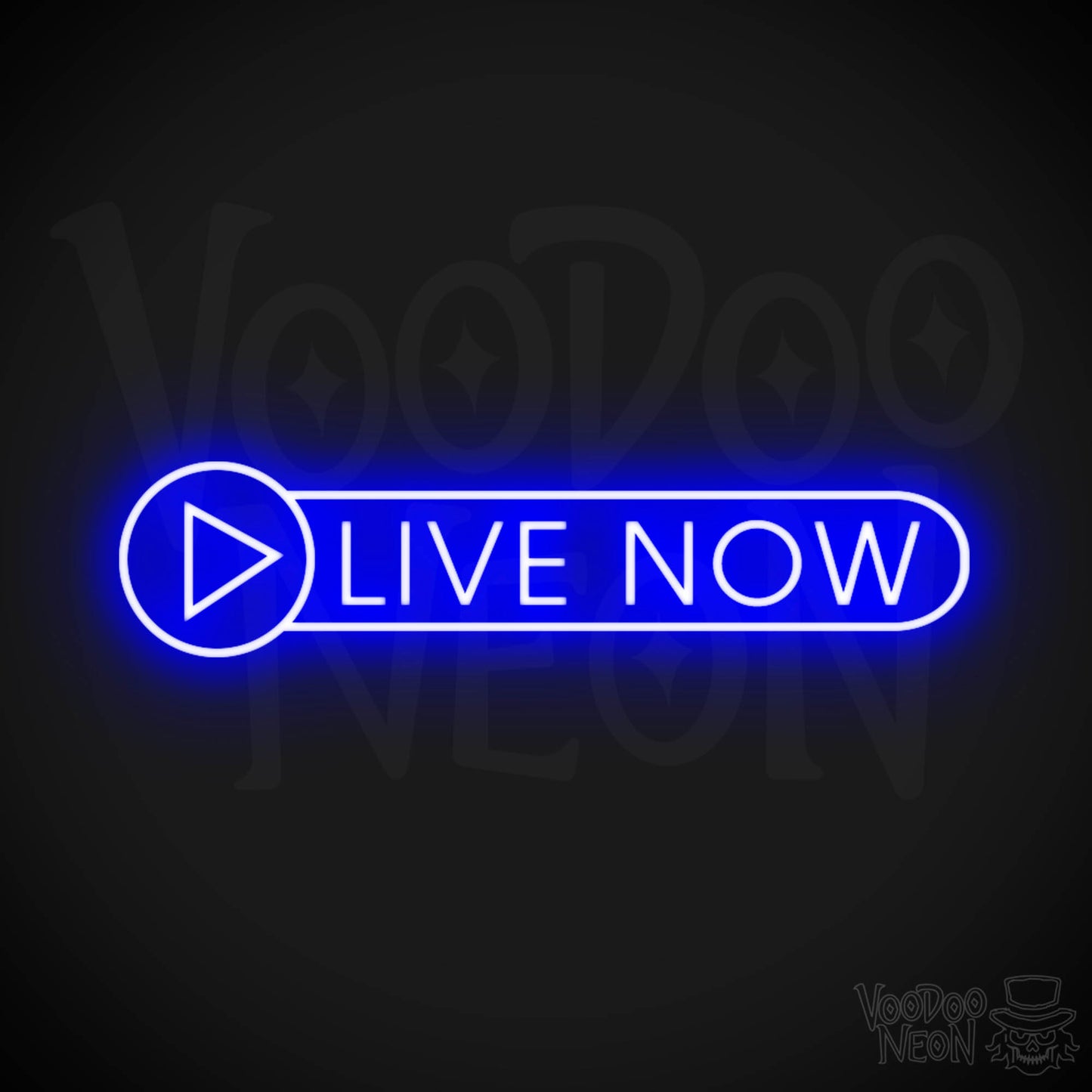 Live Now Neon Sign - Neon Live Now Sign - Podcast Sign - Color Dark Blue