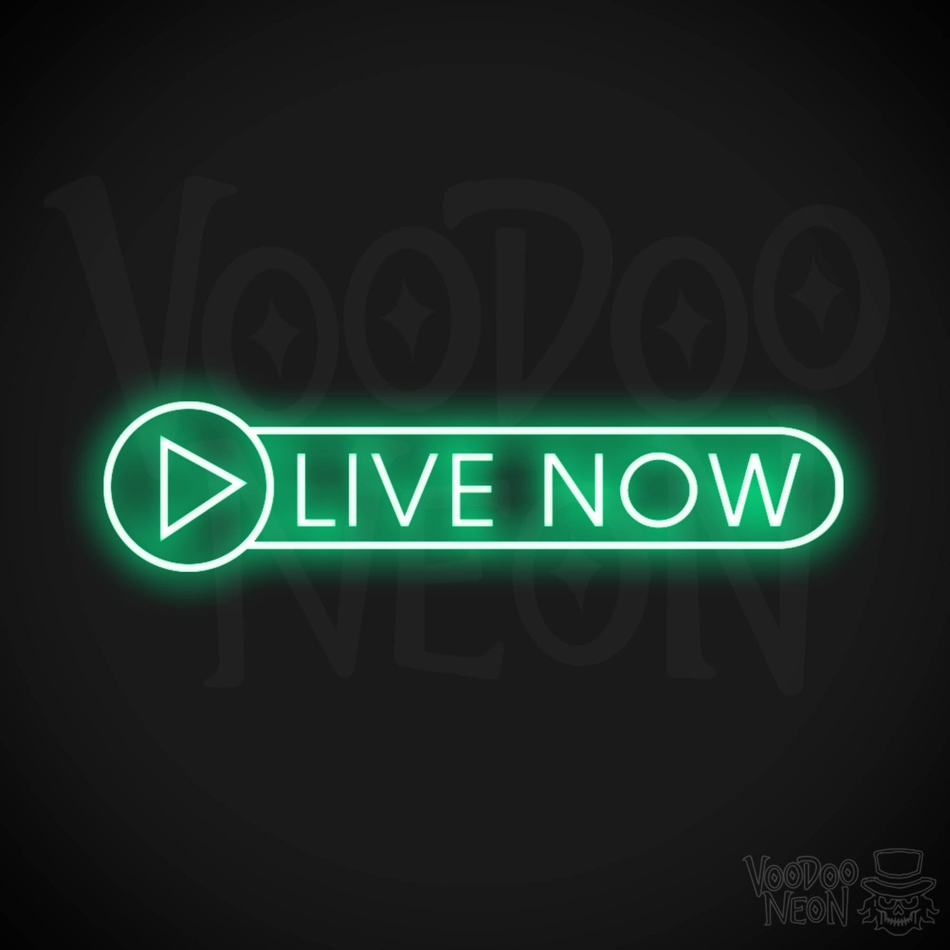 Live Now Neon Sign - Neon Live Now Sign - Podcast Sign - Color Green