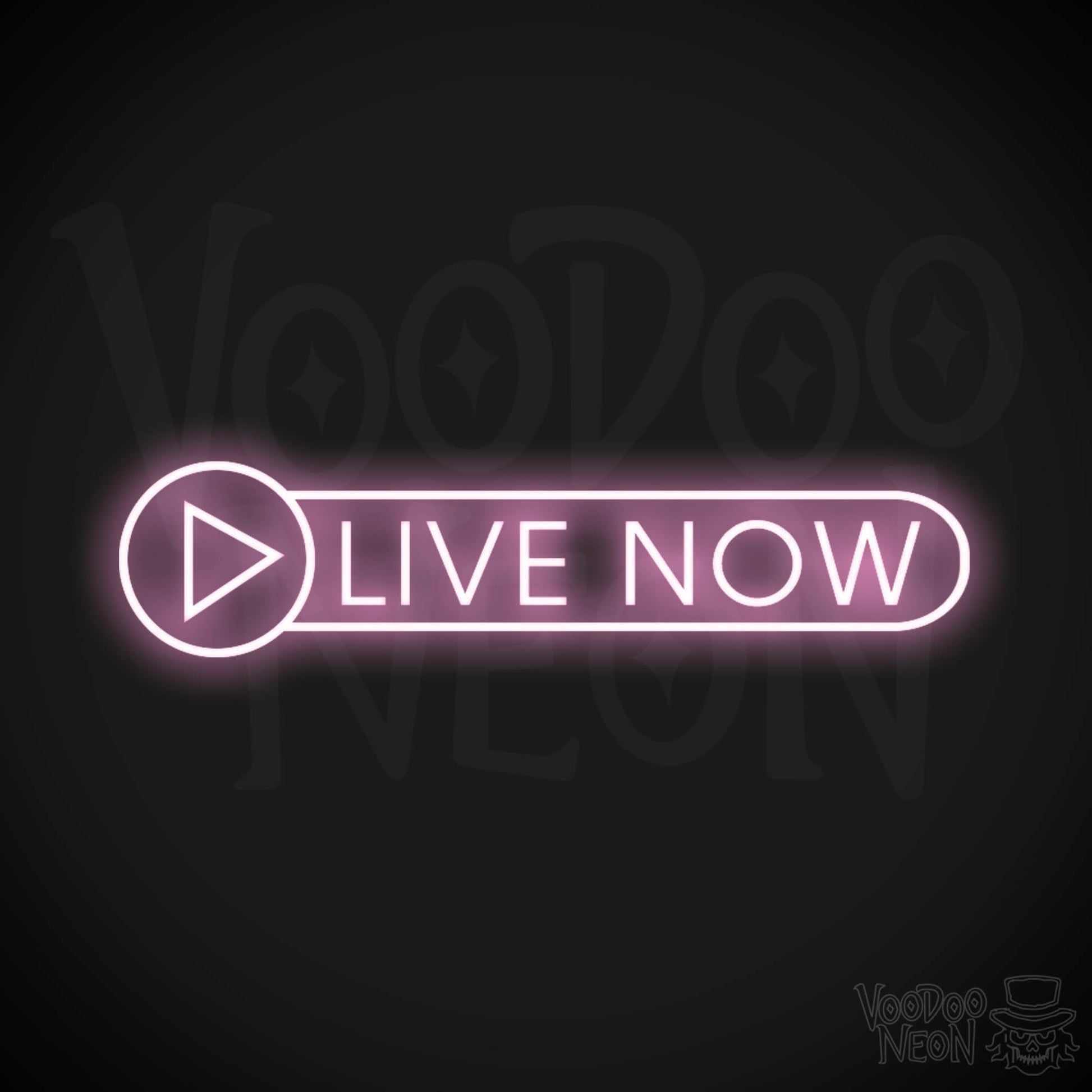 Live Now Neon Sign - Neon Live Now Sign - Podcast Sign - Color Light Pink