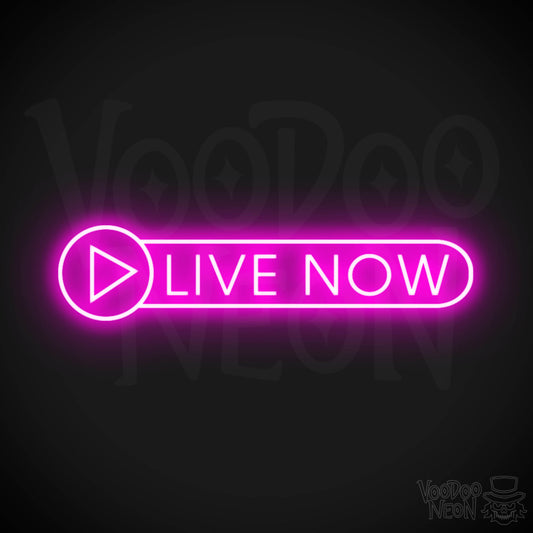 Live Now Neon Sign - Neon Live Now Sign - Podcast Sign - Color Pink