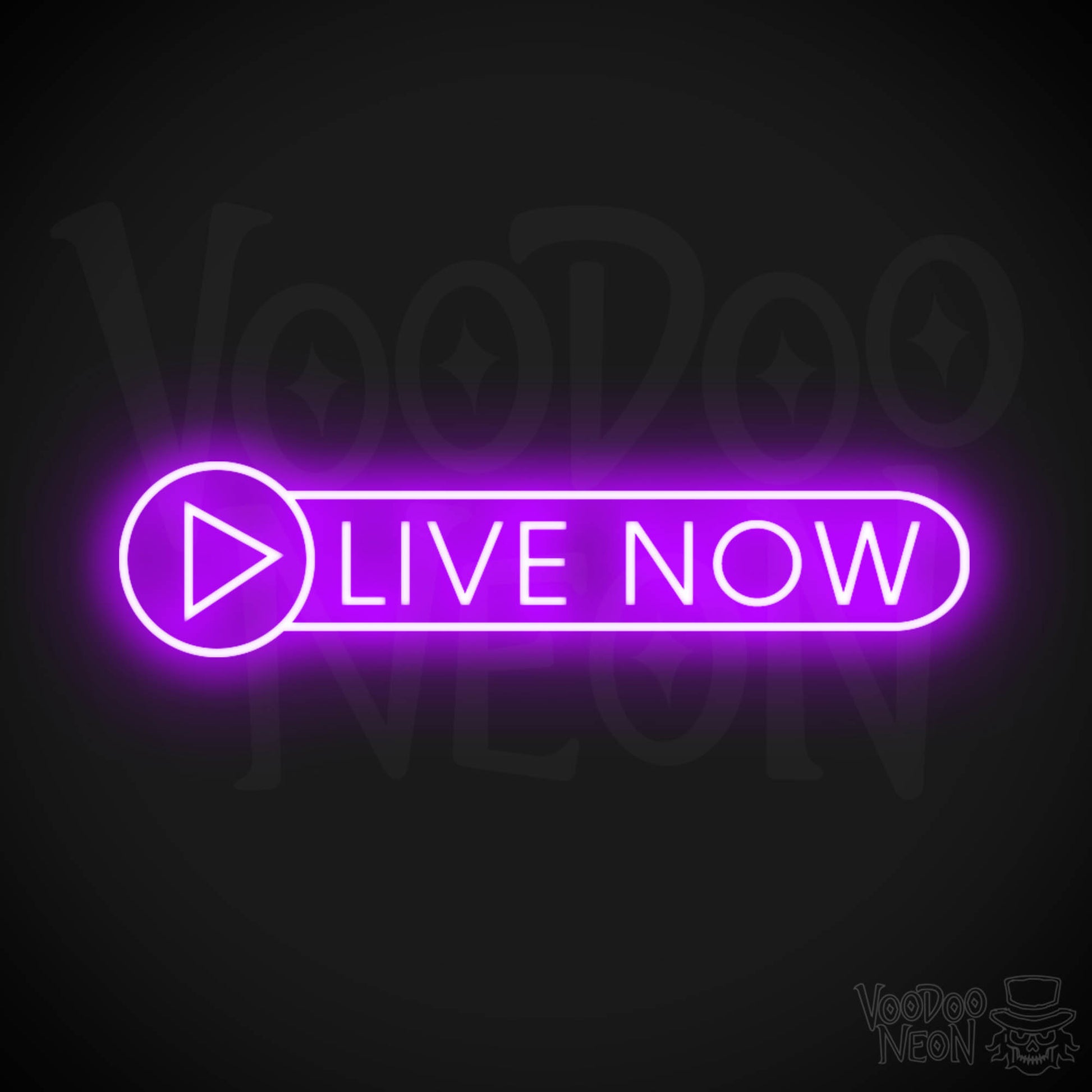 Live Now Neon Sign - Neon Live Now Sign - Podcast Sign - Color Purple