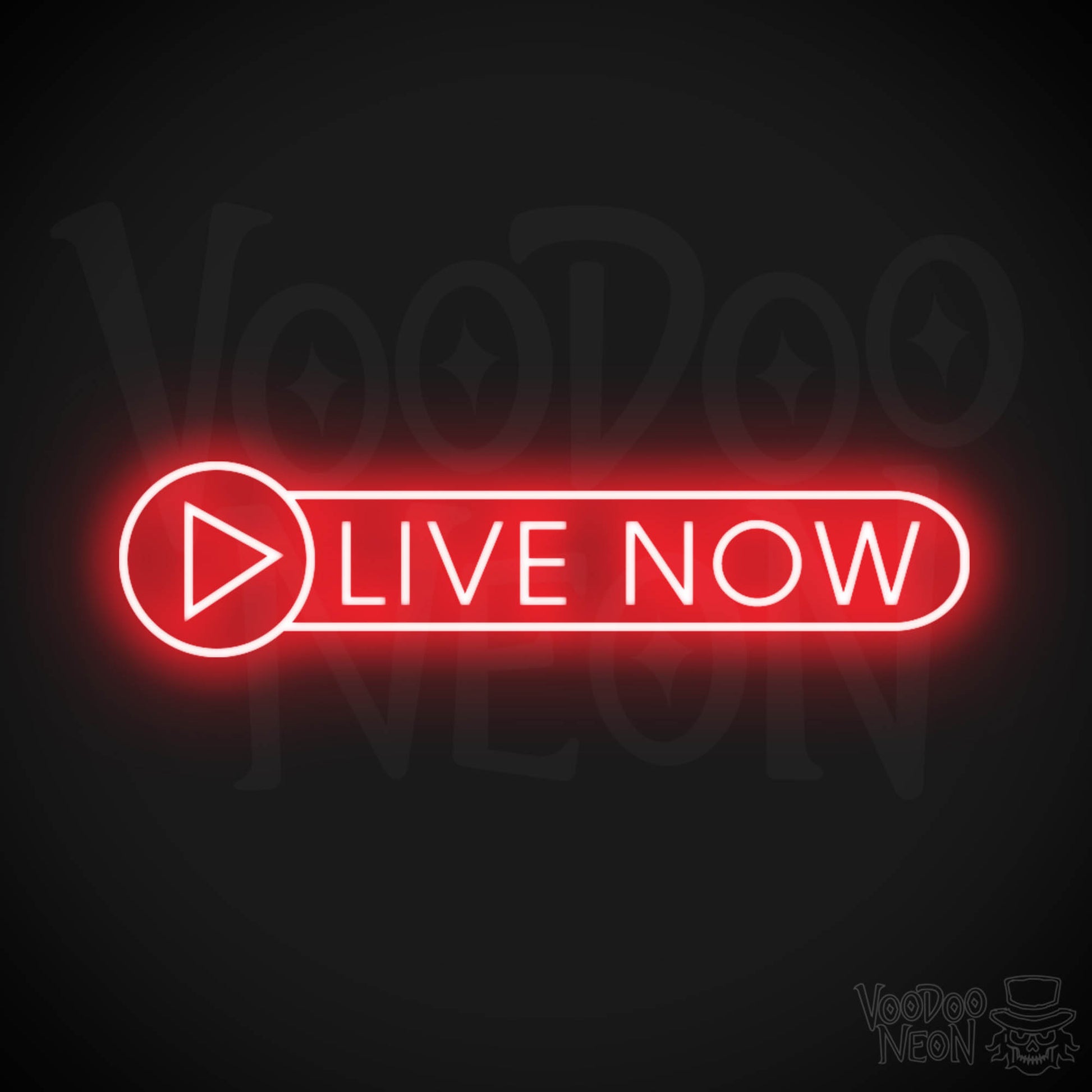 Live Now Neon Sign - Neon Live Now Sign - Podcast Sign - Color Red