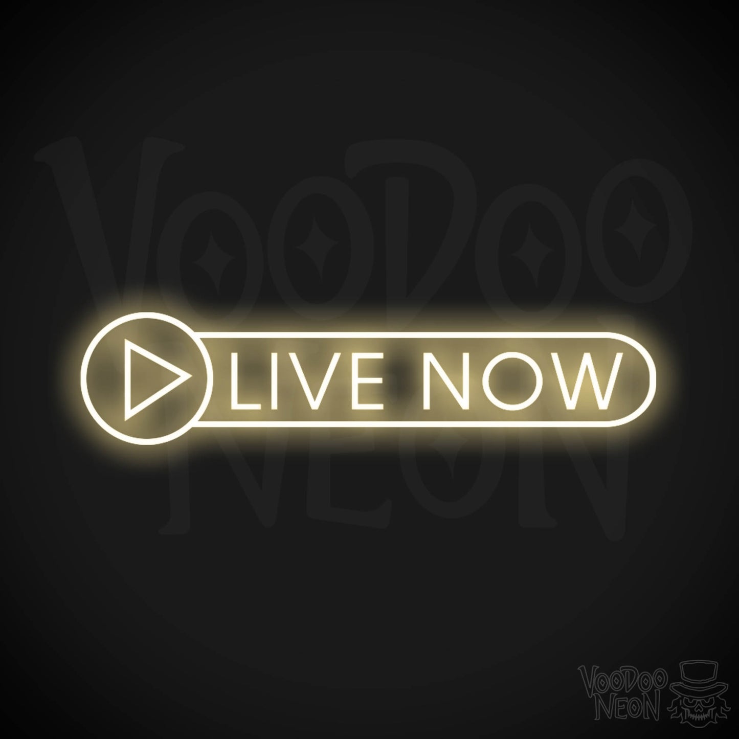 Live Now Neon Sign - Neon Live Now Sign - Podcast Sign - Color Warm White