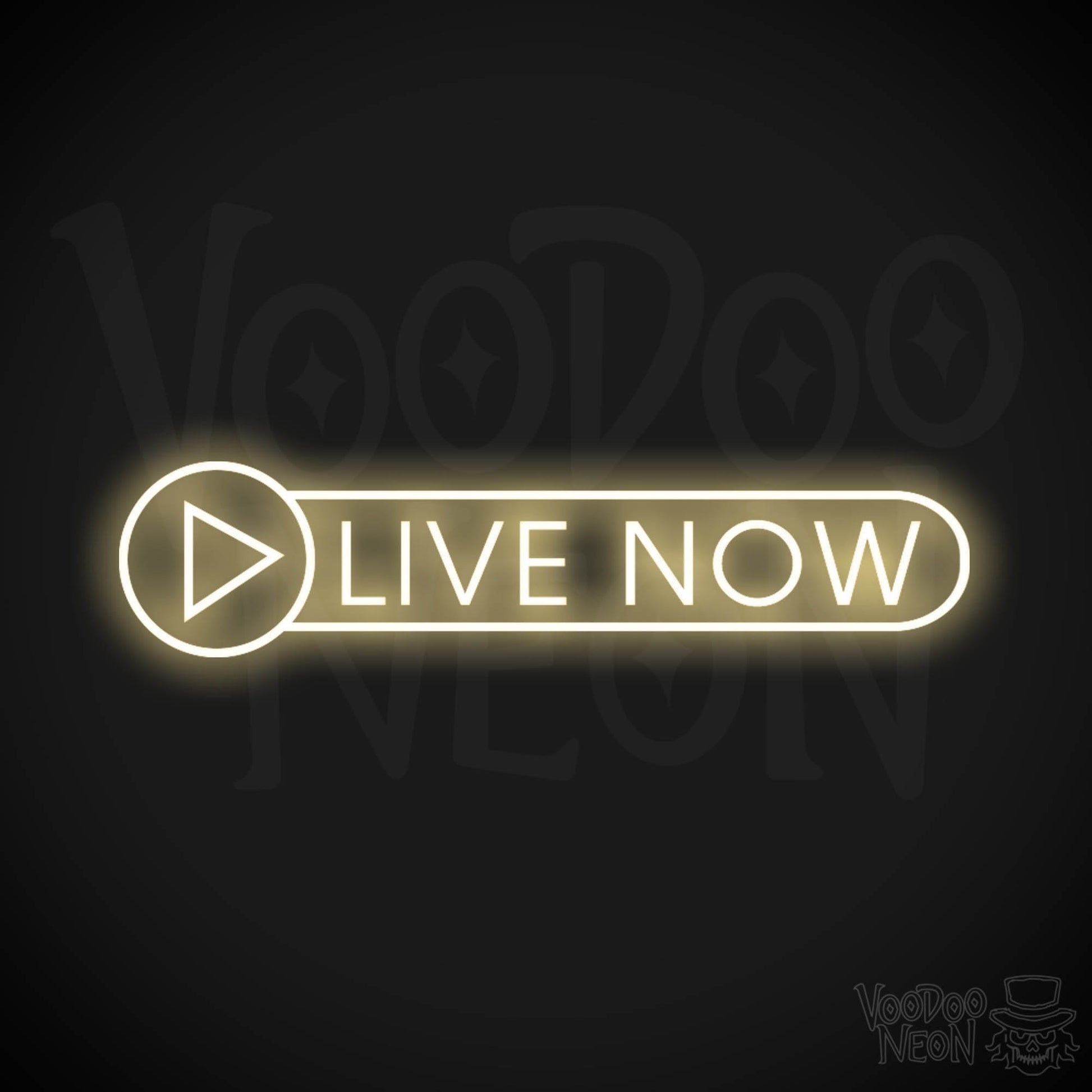 Live Now Neon Sign - Neon Live Now Sign - Podcast Sign - Color Warm White