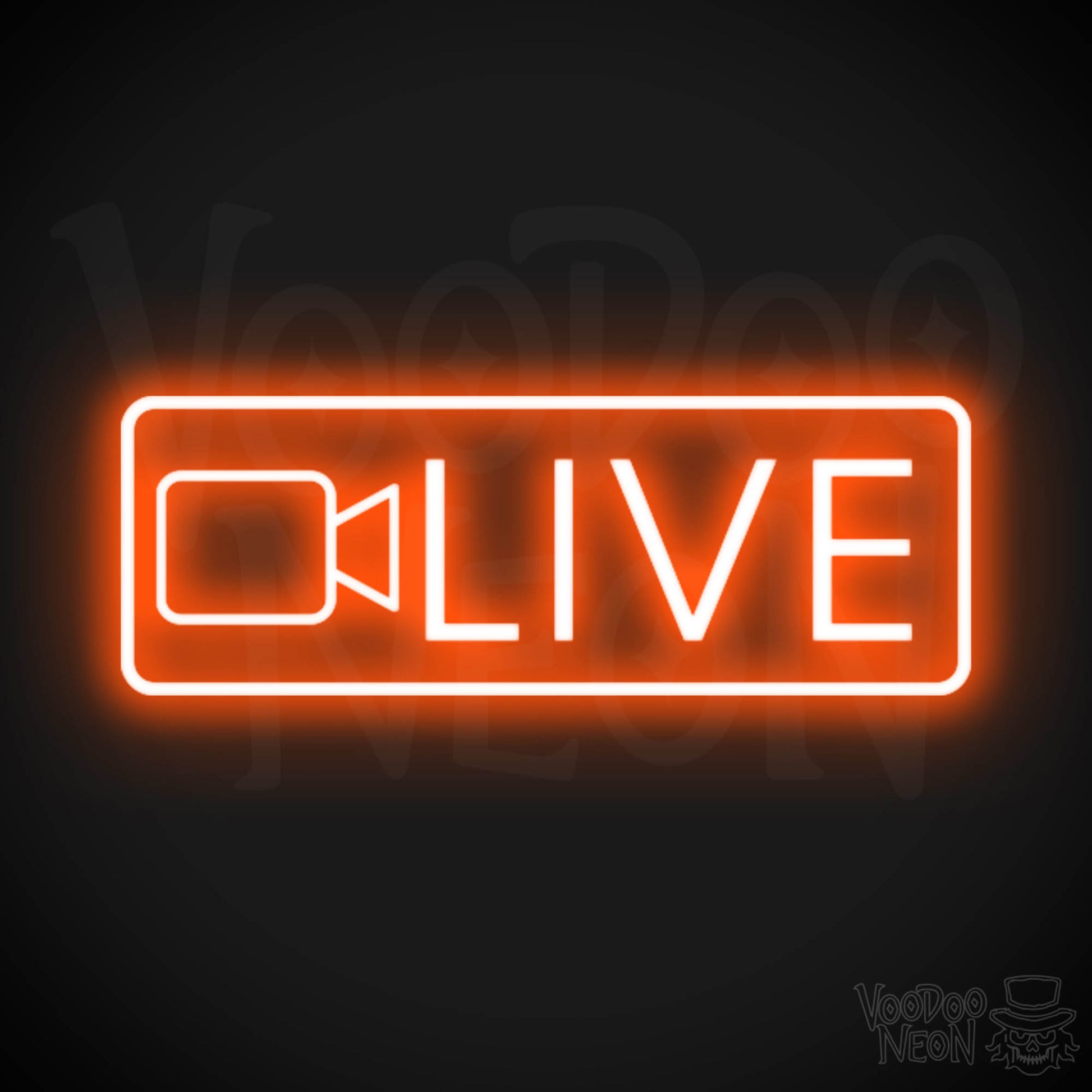 Live Neon Sign - Neon Live Sign - Podcast Sign - Color Orange