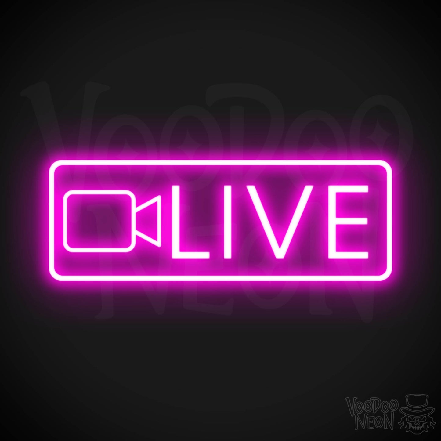Live Neon Sign - Neon Live Sign - Podcast Sign - Color Pink