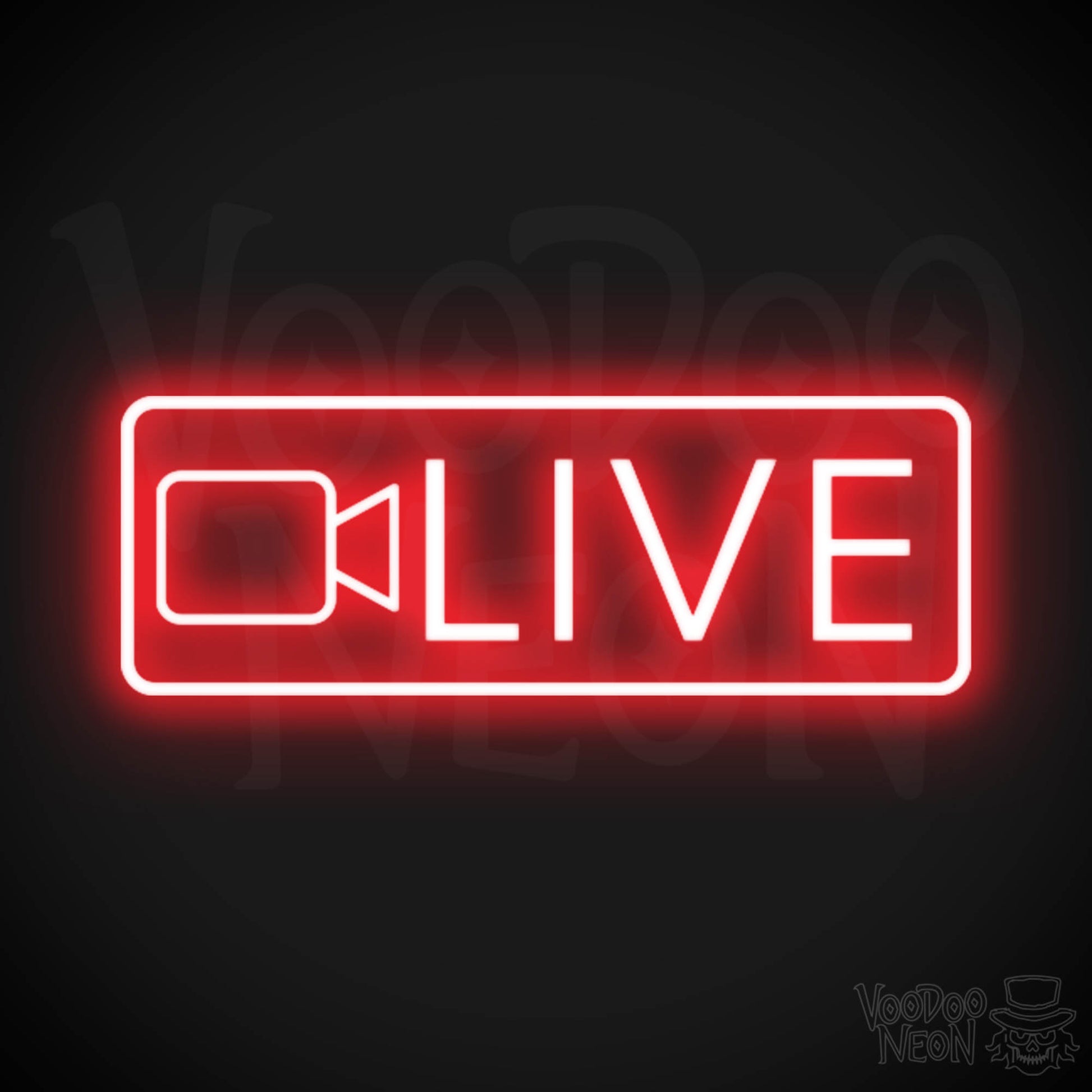 Live Neon Sign - Neon Live Sign - Podcast Sign - Color Red