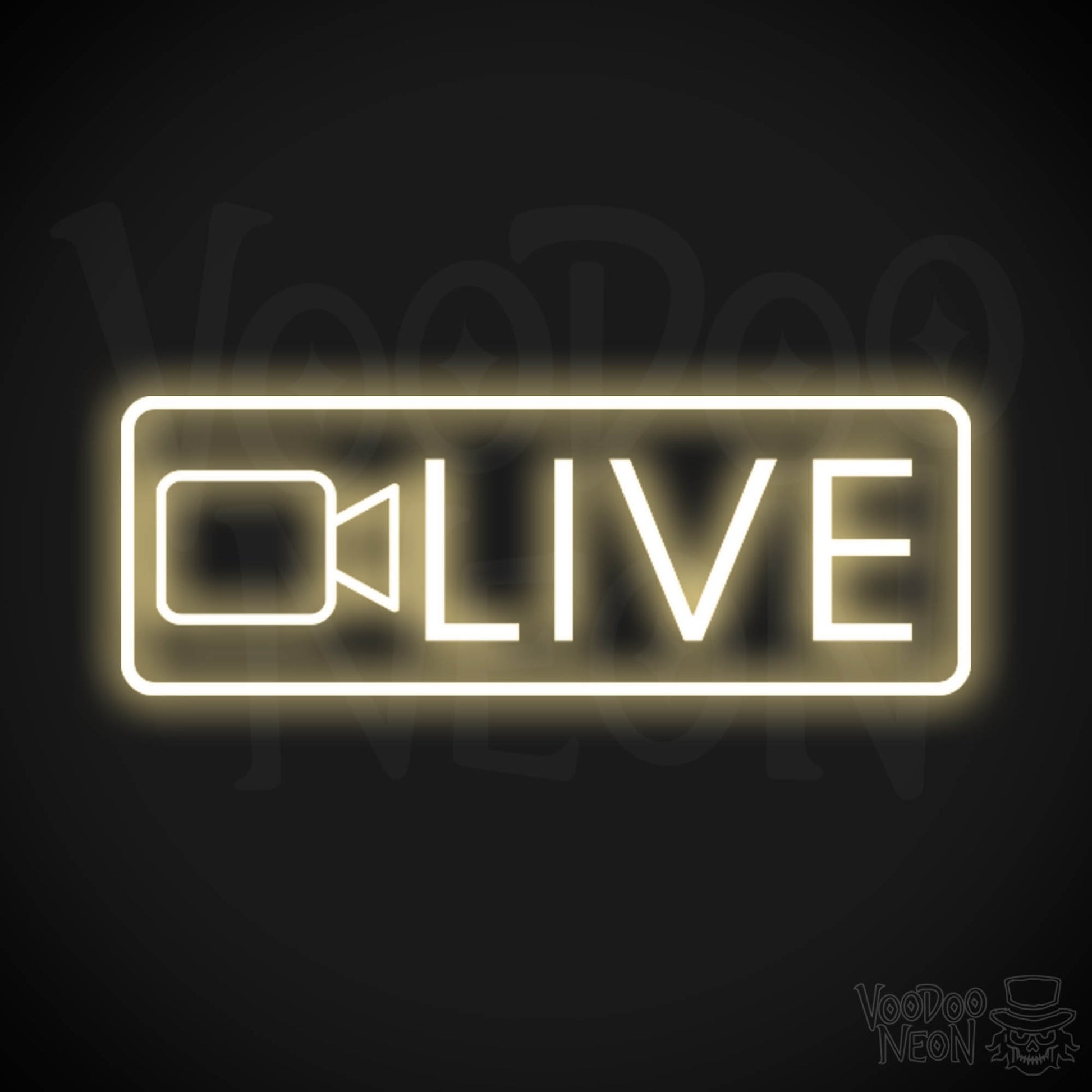 Live Neon Sign - Neon Live Sign - Podcast Sign - Color Warm White
