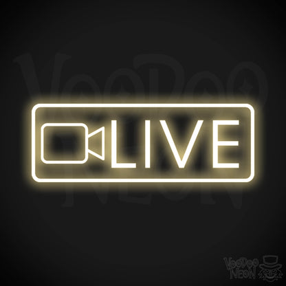 Live Neon Sign - Neon Live Sign - Podcast Sign - Color Warm White