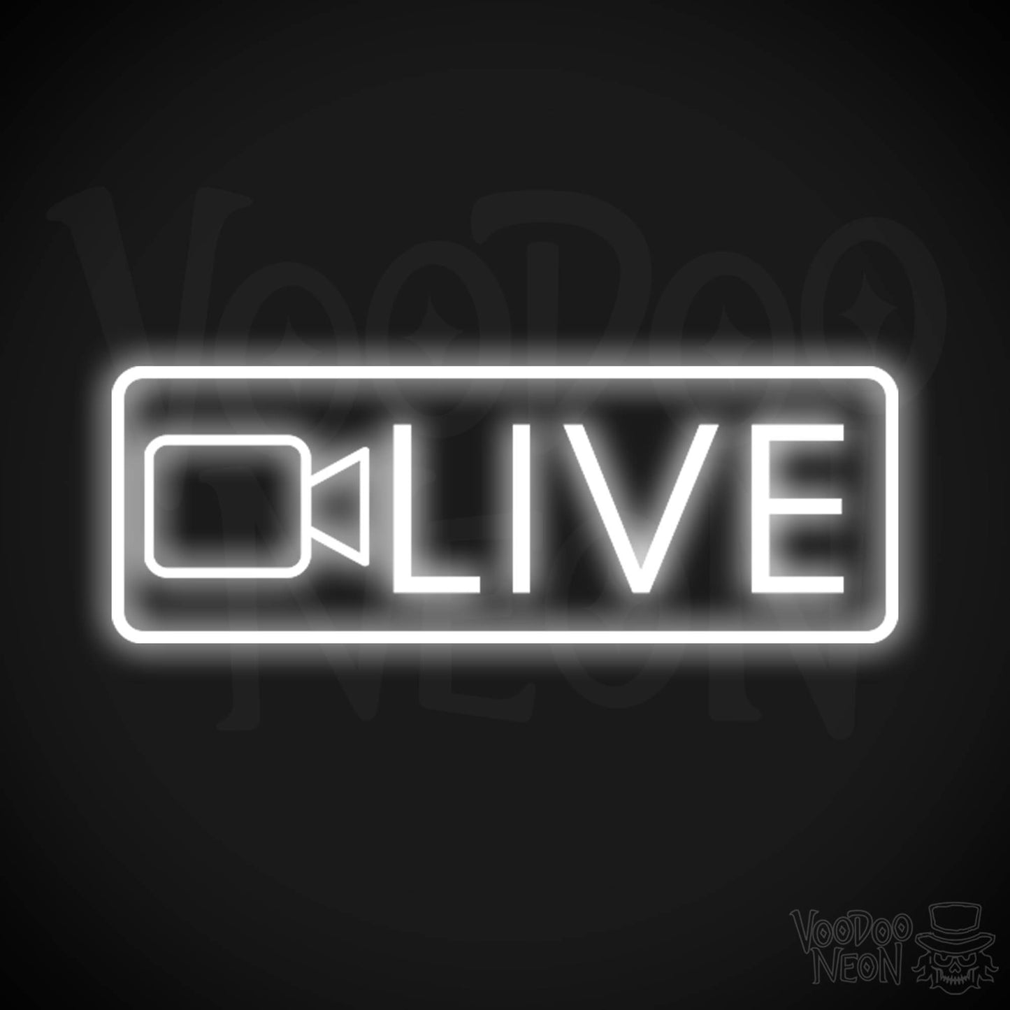 Live Neon Sign - Neon Live Sign - Podcast Sign - Color White