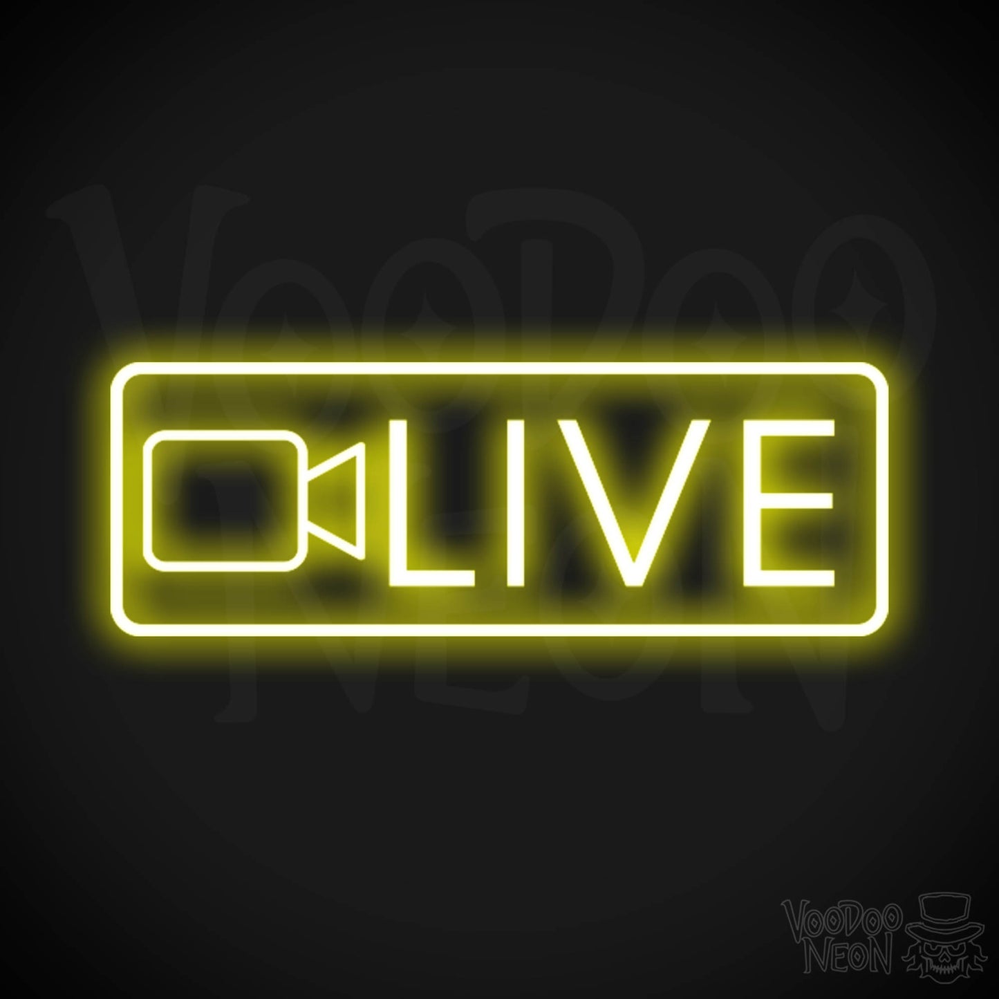 Live Neon Sign - Neon Live Sign - Podcast Sign - Color Yellow