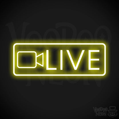 Live Neon Sign - Neon Live Sign - Podcast Sign - Color Yellow