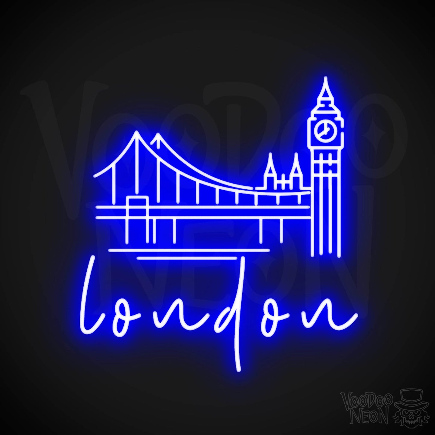 London Neon Sign - Neon London Sign - LED Sign - Color Dark Blue