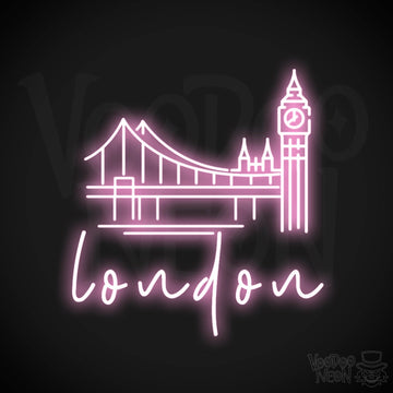 London Neon Sign - Neon London Sign - LED Sign - Color Light Pink
