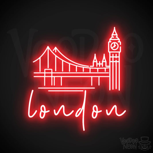 London Neon Sign - Neon London Sign - LED Sign - Color Red