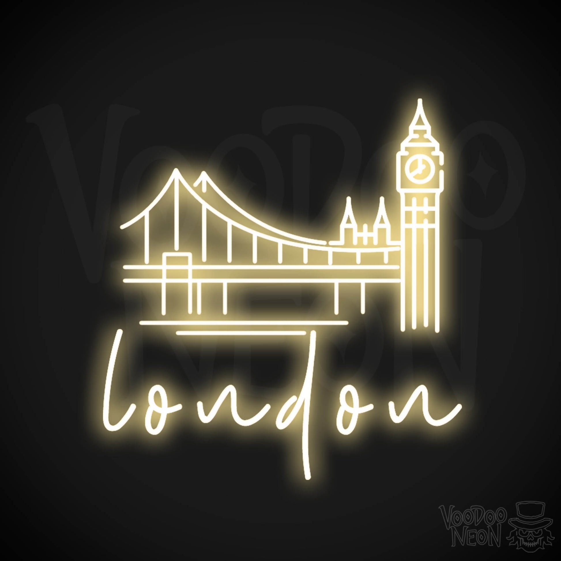 London Neon Sign - Neon London Sign - LED Sign - Color Warm White