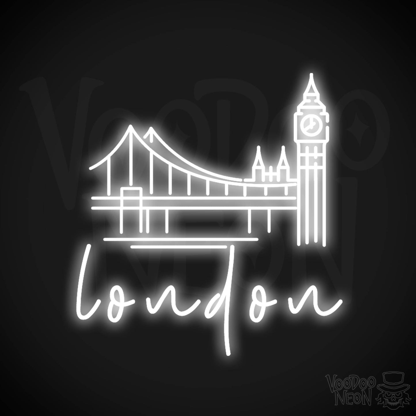 London Neon Sign - Neon London Sign - LED Sign - Color White