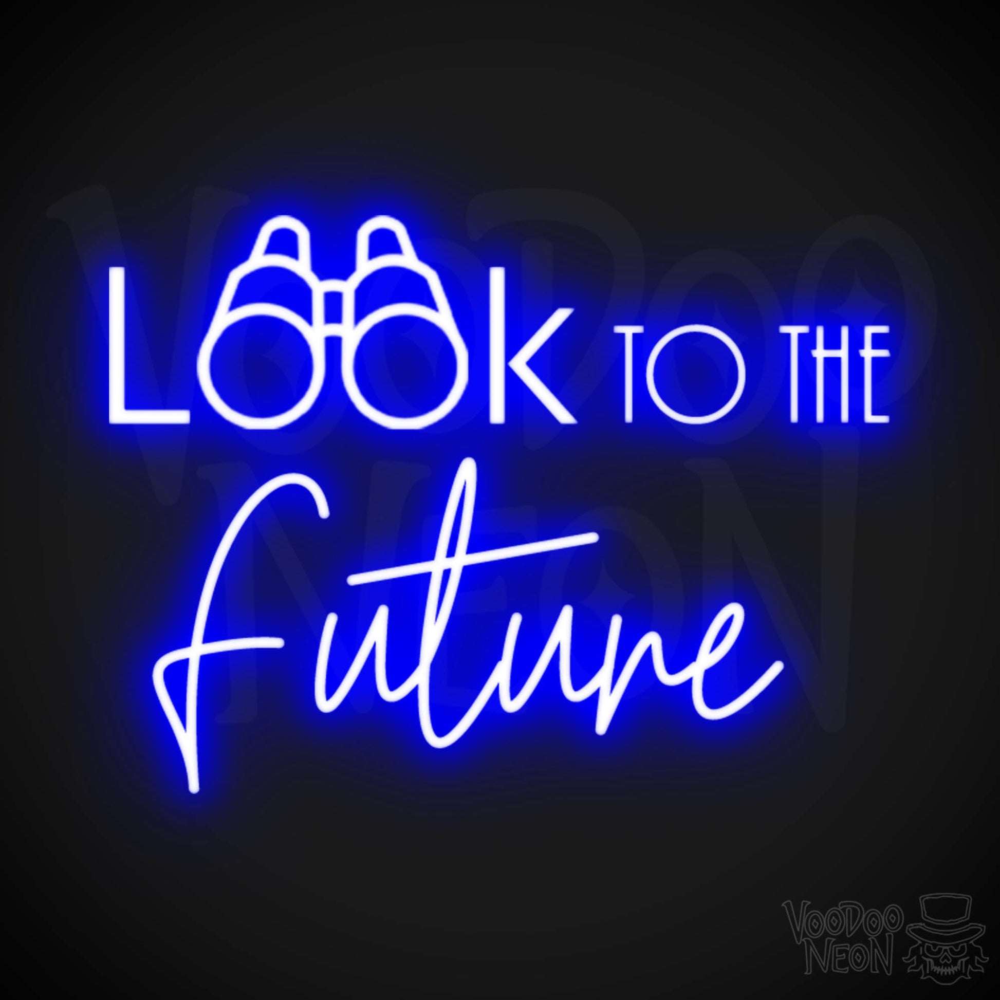 Look To The Future Neon Sign - Neon Look To The Future Sign - Color Dark Blue