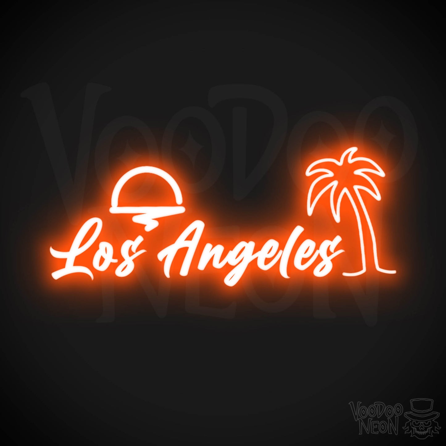 Los Angeles Neon Sign - Neon LA Sign - LED Sign - Color Orange