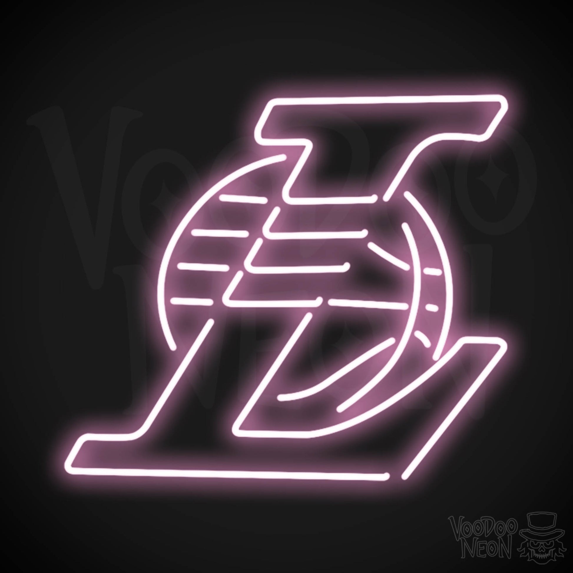 Los Angeles Lakers Neon Sign - Los Angeles Lakers Sign - Neon Lakers Logo Wall Art - Color Light Pink