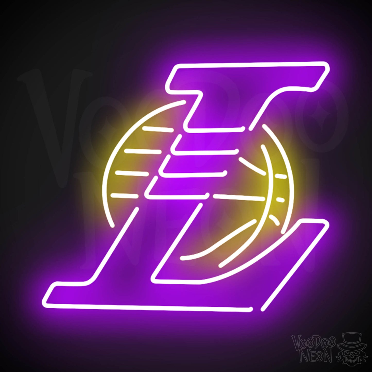 Los Angeles Lakers Neon Sign - Los Angeles Lakers Sign - Neon Lakers Logo Wall Art - Color Multi-Color