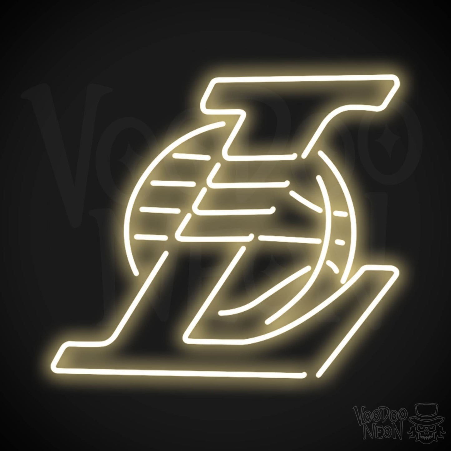 Los Angeles Lakers Neon Sign - Los Angeles Lakers Sign - Neon Lakers Logo Wall Art - Color Warm White