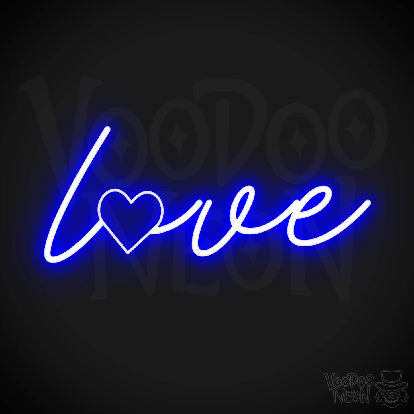 Neon Love Sign - Love Neon Sign - Love LED Neon Wall Art - Color Dark Blue