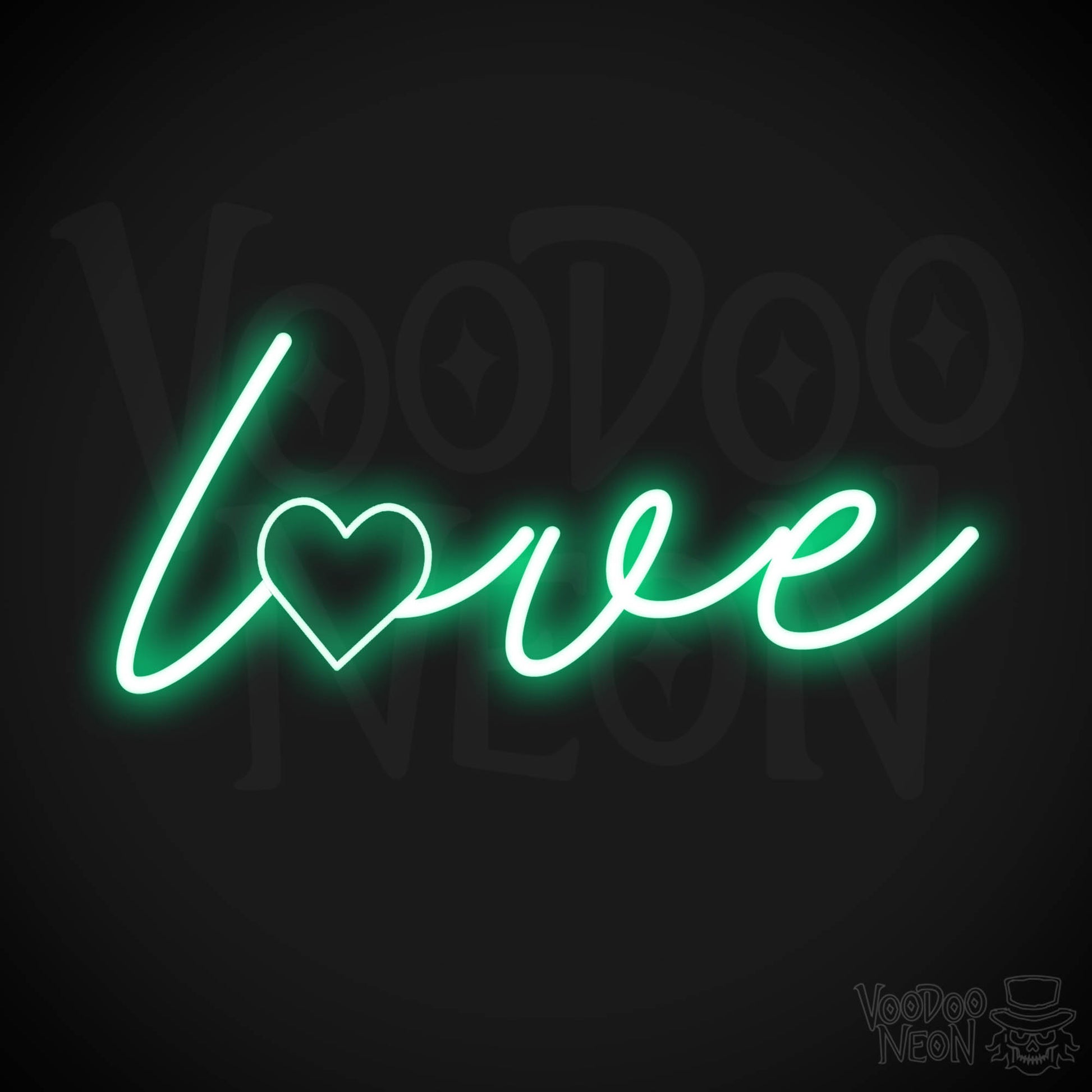Neon Love Sign - Love Neon Sign - Love LED Neon Wall Art - Color Green