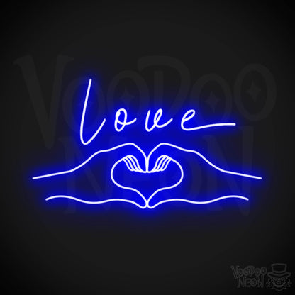 Love Heart Neon Sign - Love Heart Sign - Neon Love Heart Wall Art - Color Dark Blue