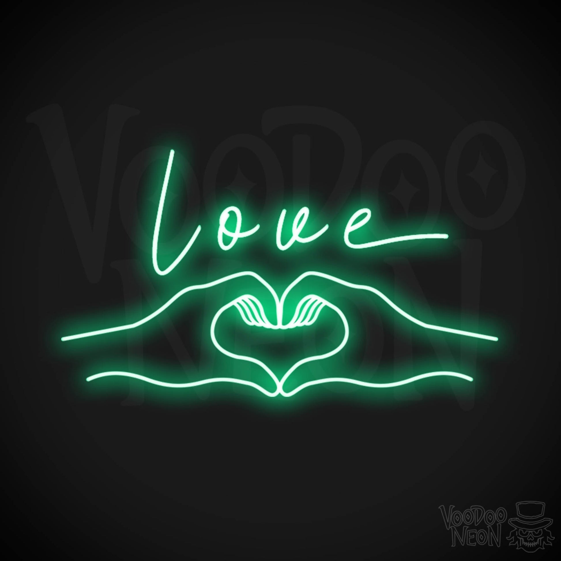 Love Heart Neon Sign - Love Heart Sign - Neon Love Heart Wall Art - Color Green