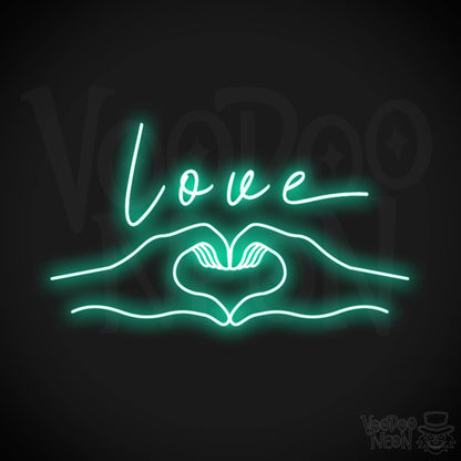 Love Heart Neon Sign - Love Heart Sign - Neon Love Heart Wall Art - Color Light Green