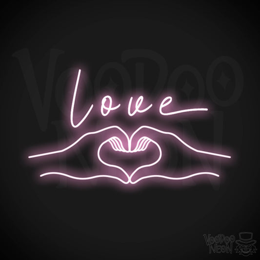 Love Heart Neon Sign - Love Heart Sign - Neon Love Heart Wall Art - Color Light Pink