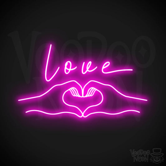 Love Heart Neon Sign - Love Heart Sign - Neon Love Heart Wall Art - Color Pink