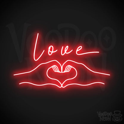 Love Heart Neon Sign - Love Heart Sign - Neon Love Heart Wall Art - Color Red